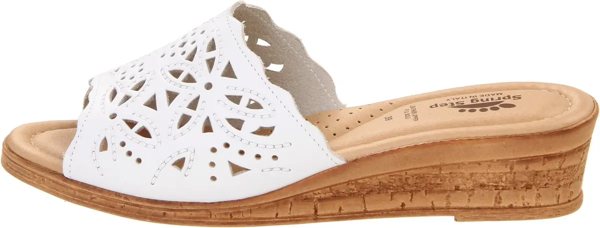 Spring Step Estella Wedge Sandal - White - EU 42 / US 10.5-11 | Elegant Italian Leather Design with 1.75 in Wedge - view 2