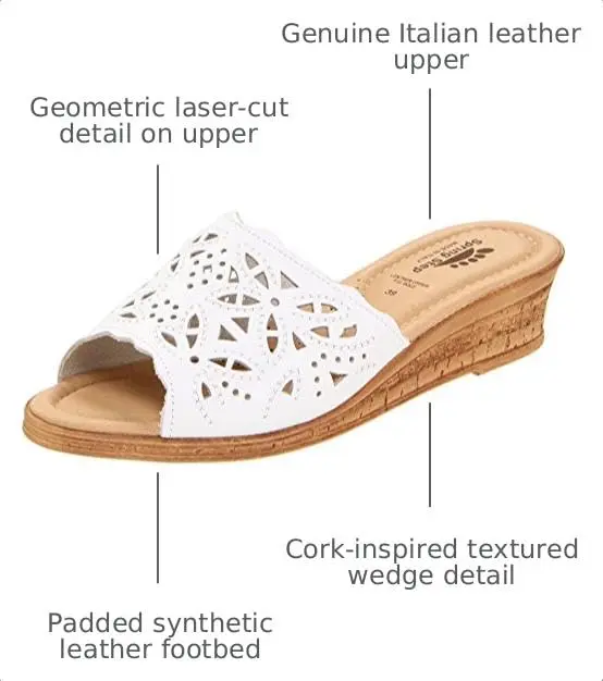Spring Step Estella Wedge Sandal - White - EU 42 / US 10.5-11 | Elegant Italian Leather Design with 1.75 in Wedge - view 4