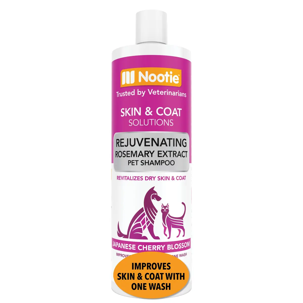Nootie Japanese Cherry Blossom Pet Shampoo for Sensitive Skin 473ml (16 fl oz) | Revitalizes Dry Skin & Coat - main product image