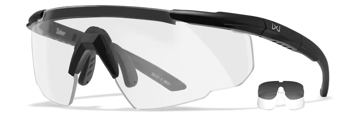 Wiley X Saber Advanced Tactical Safety Glasses for Men & Women | MIL-PRF-32432, ANSI Z87.1+ Impact, UV Protection, Interchangeable Lenses - main product image