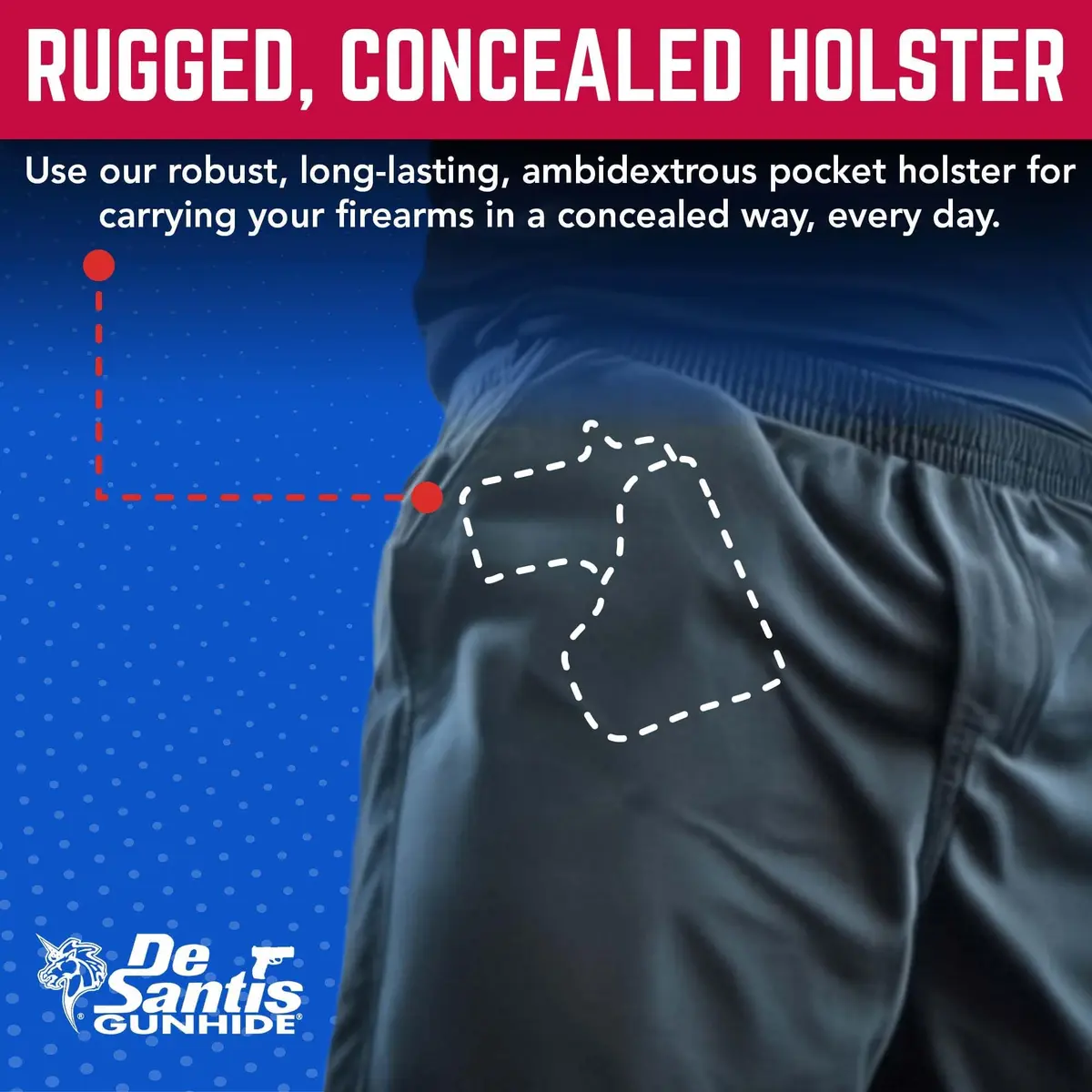 DeSantis Nemesis Pocket Holster Fits SIG P238, S&W M&P Bodyguard 380 | Ambidextrous, No-Slip, Concealed Carry - view 4