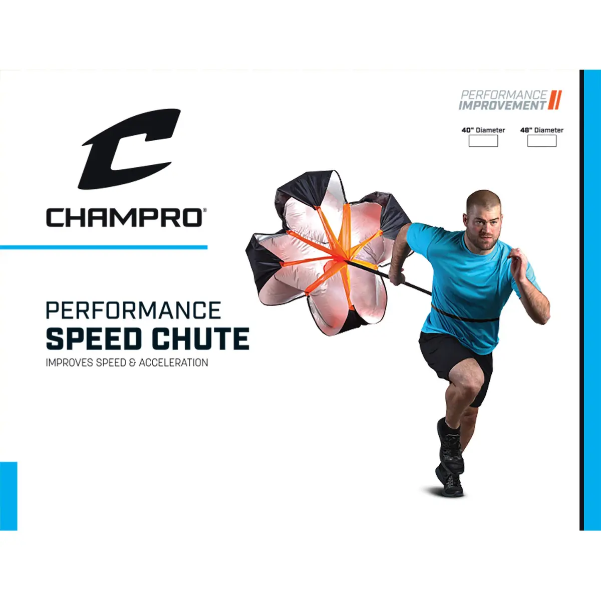 Champro Speed Chute (Black/Orange, 40-Inch) Resistance Training Equipment for Speed & Endurance - view 2