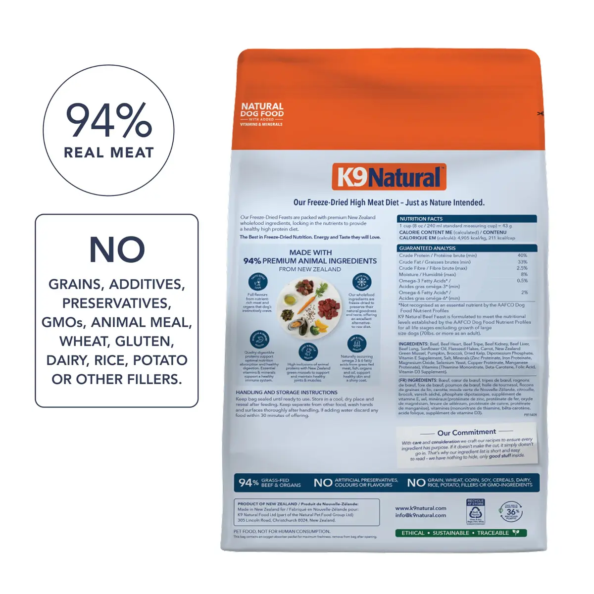 K9 Natural Freeze Dried High Protein Grain-Free Dog Food or Topper | Raw, NZ Made, Complete Nutrition - view 2