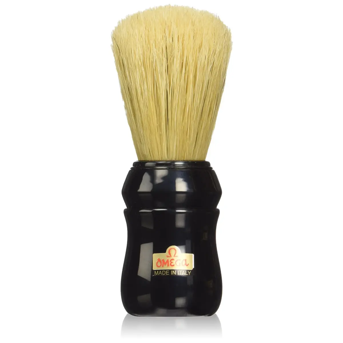 Omega Pure Bristle 10049 Shaving Brush, Black | Classic Hog Bristle for Rich Lather - main product image