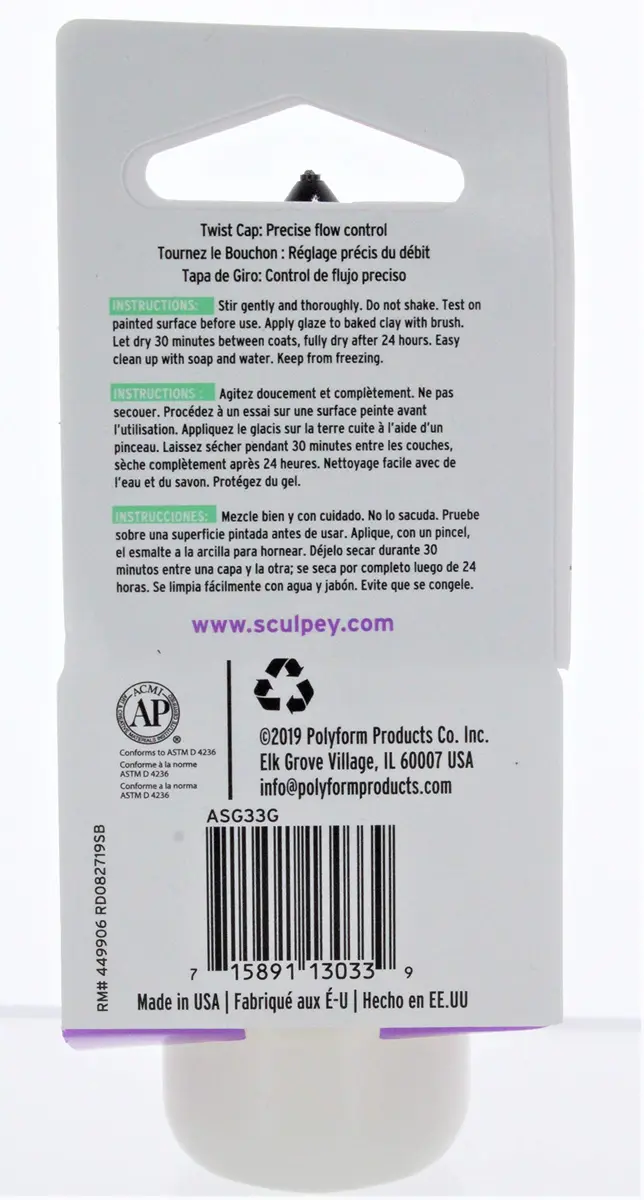 Sculpey Gloss Glaze 1 fl oz | Non Toxic, Clear, Oven Bake Clay Finish - view 2