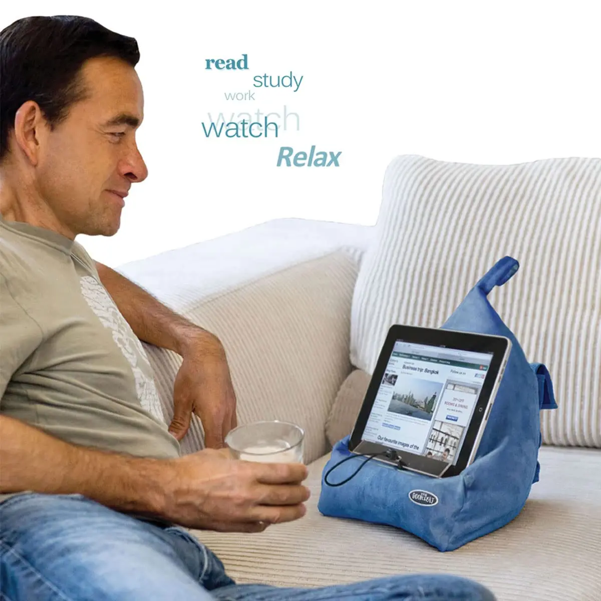 The Book Seat - Charcoal Grey - The Most Comfortable Way to Read Hands Free - view 5
