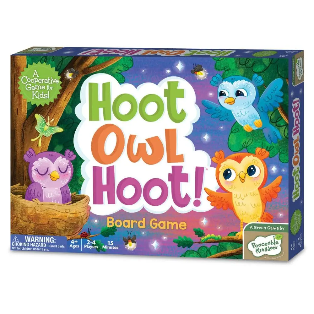 Peaceable Kingdom Hoot Owl Hoot Cooperative Matching Game 13x9x2 inches | Educational Board Game for Kids Ages 4-8 - main product image