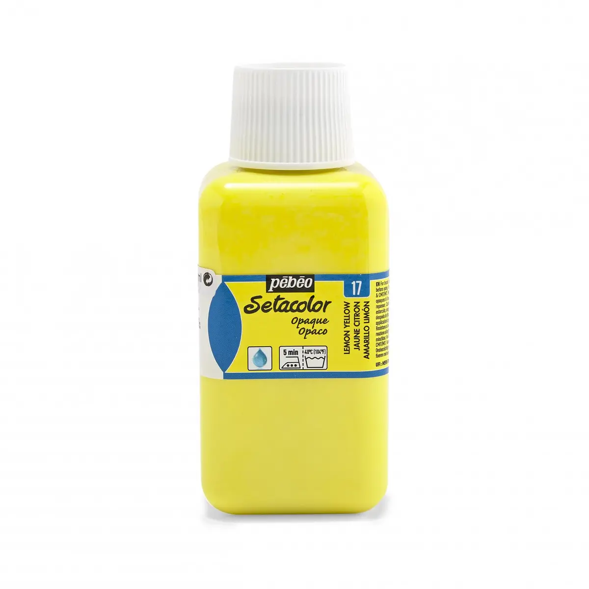 PEBEO Setacolor Opaque Fabric Paint 250ml Lemon | Vibrant, Wash-Resistant, Ready-to-Use - main product image