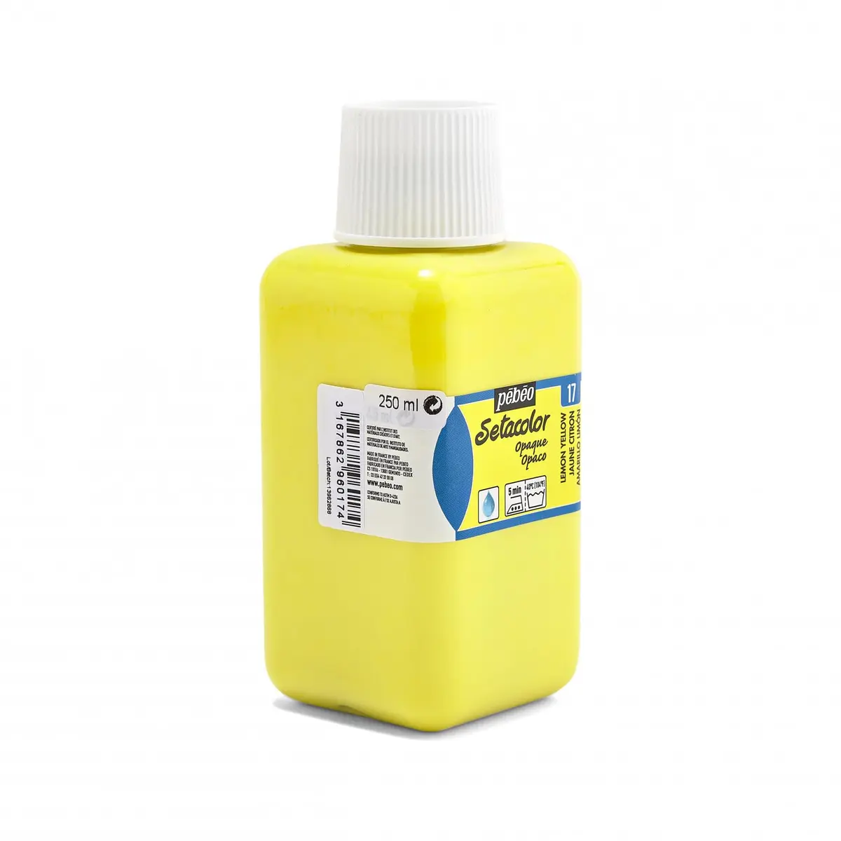 PEBEO Setacolor Opaque Fabric Paint 250ml Lemon | Vibrant, Wash-Resistant, Ready-to-Use - view 2