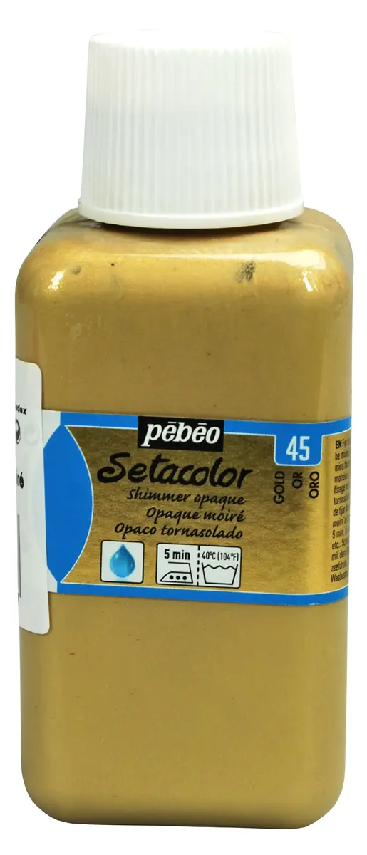 Pebeo Setacolor Opaque Fabric Paint 250ml | Shimmer Gold, Vibrant & Wash-Resistant - main product image