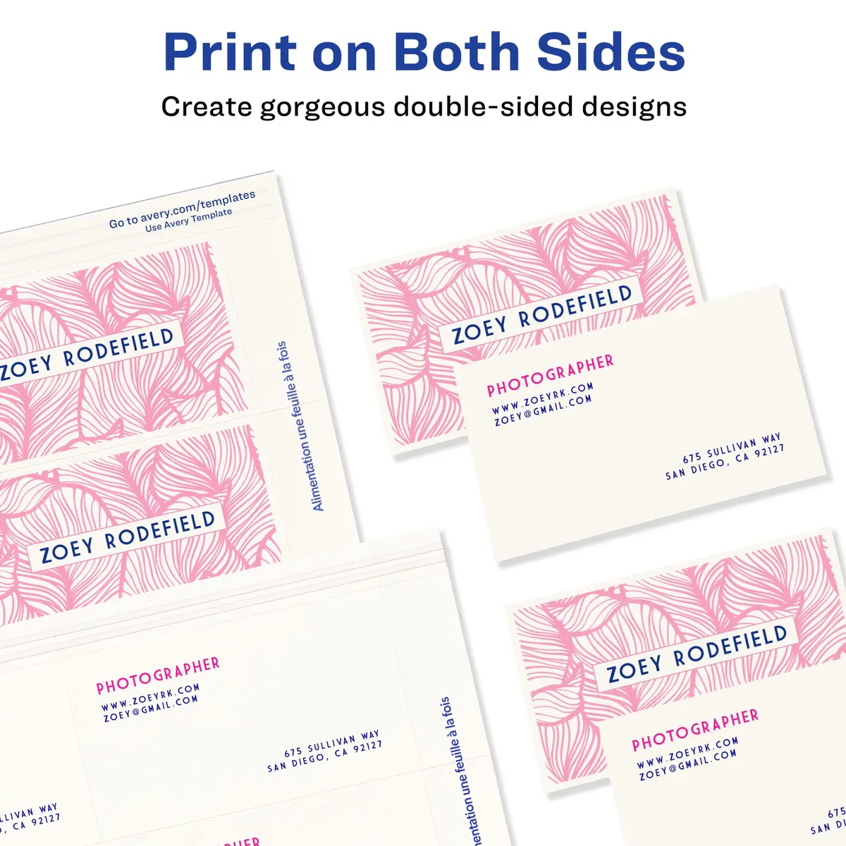 Avery Clean Edge Printable Business Cards 200 Cards (2" x 3.5") | Sure Feed Technology for Inkjet Printers - view 7