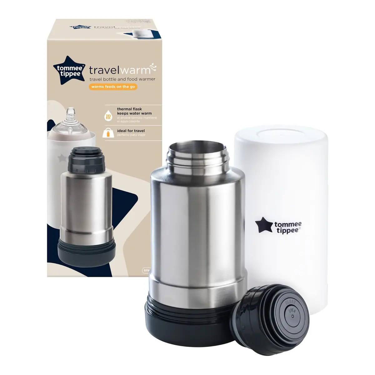 Tommee Tippee Travel Bottle & Food Warmer, Portable Thermal Flask, 421.34 cu in | Keeps Water Hot for On-the-Go Feeding - view 2