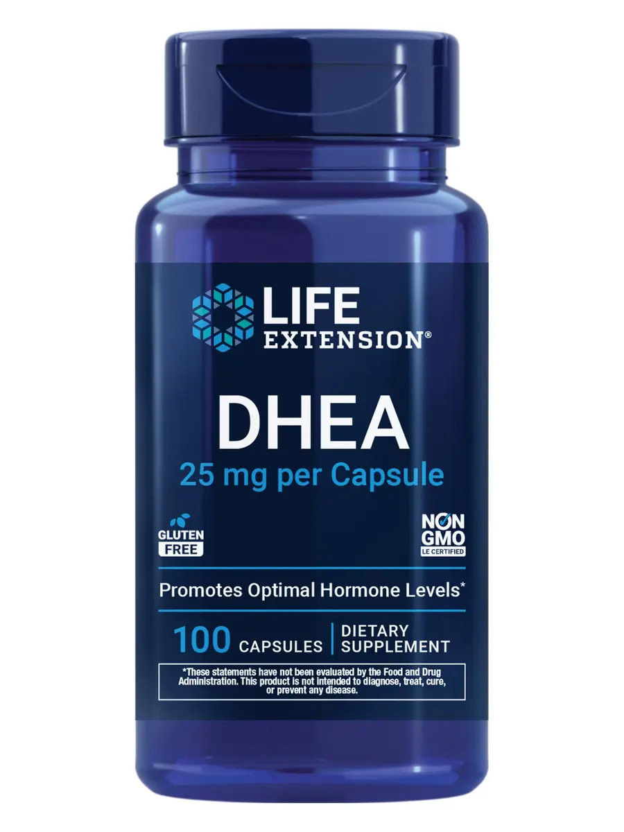 Life Extension DHEA 25 mg | Hormone Balance, 100 Capsules, Gluten-Free - main product image