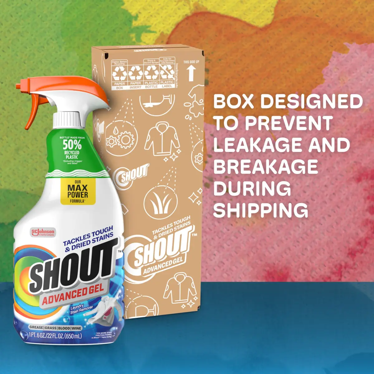 Shout Advanced Gel Laundry Stain Remover Spray 22 Fl Oz (651 ml) | Tough on Stains, Gentle on Fabrics - view 8
