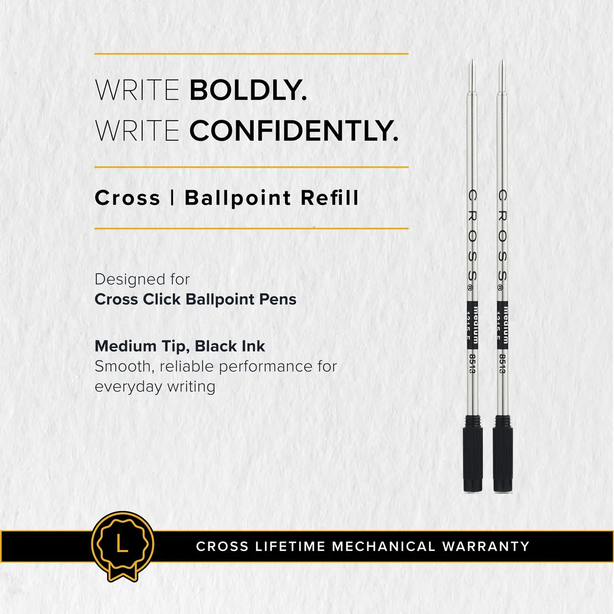 Cross Refill Pen, Black, Medium Point | Professional-Grade, 2-Pack - view 6