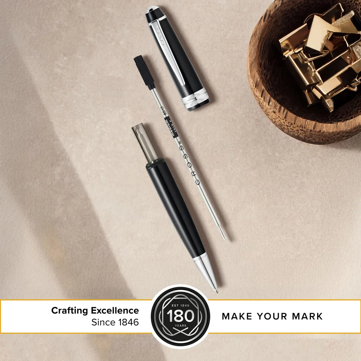 Cross Refill Pen, Black, Medium Point | Professional-Grade, 2-Pack - view 3