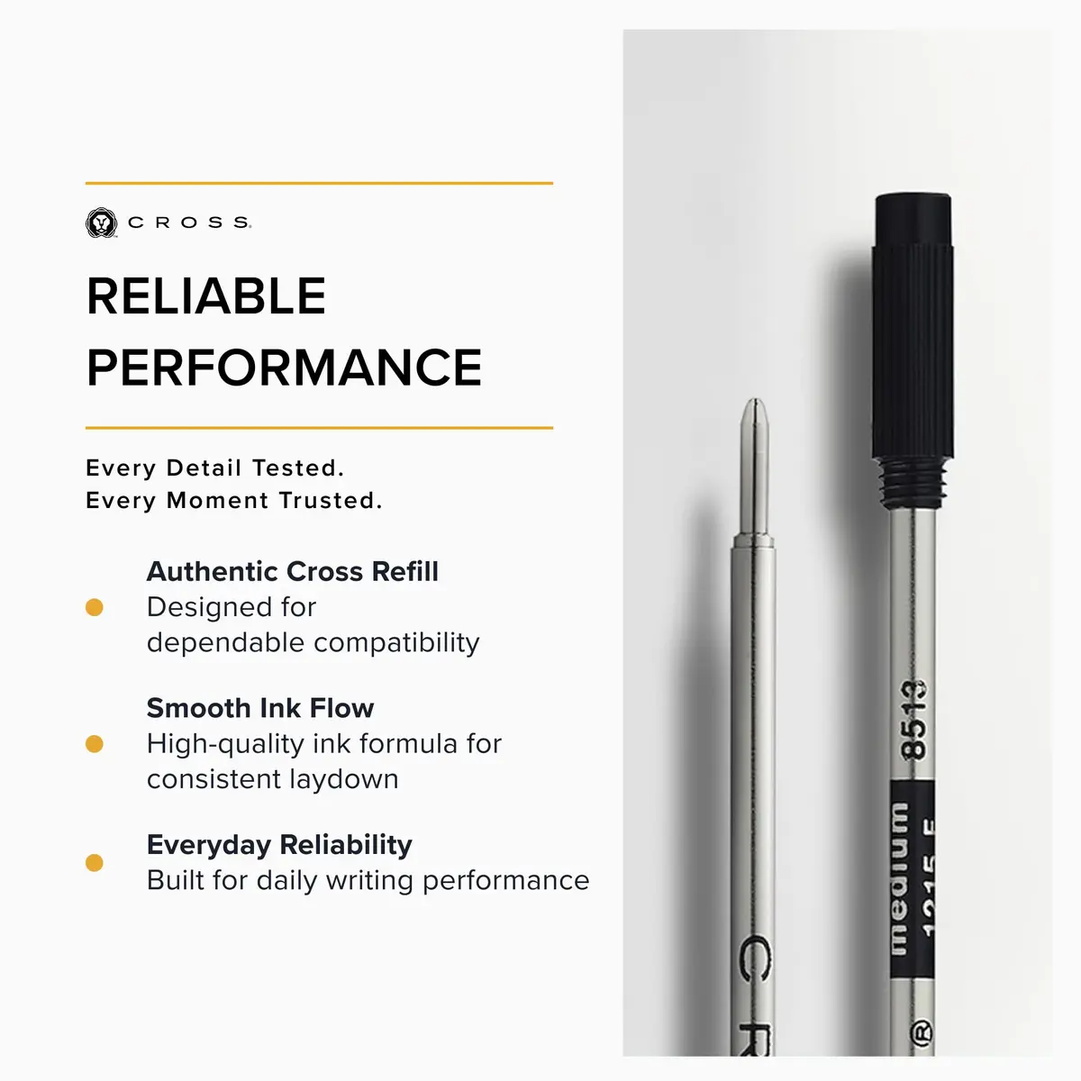 Cross Refill Pen, Black, Medium Point | Professional-Grade, 2-Pack - view 4