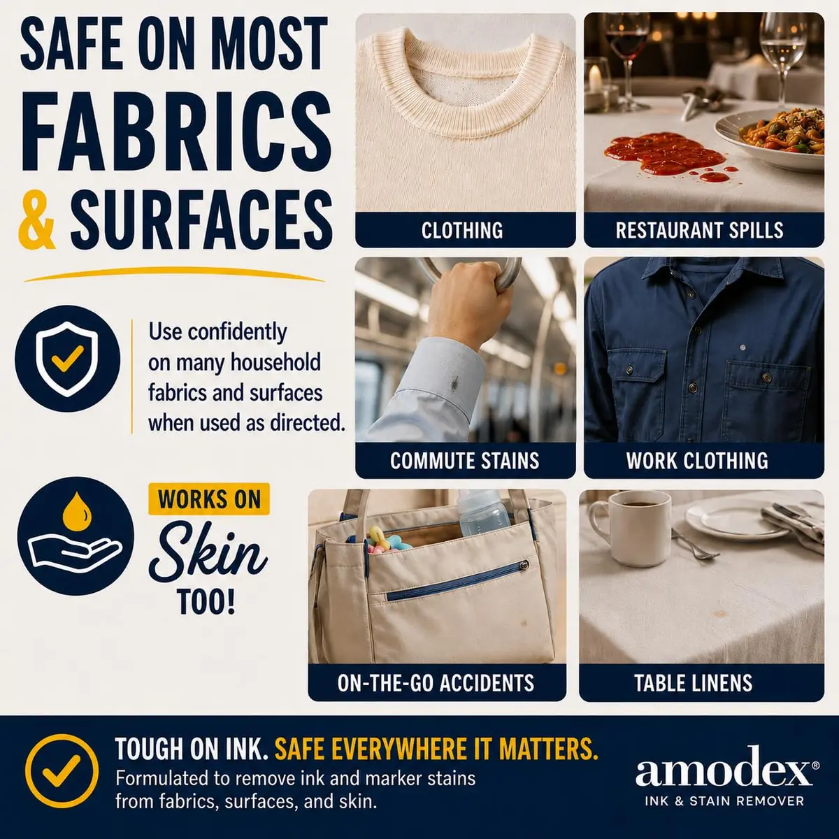 Amodex Ink & Stain Remover Traveler 0.5oz Bottle with Built-in Brush | Eco-Friendly, Non-Toxic, USA Made - view 6