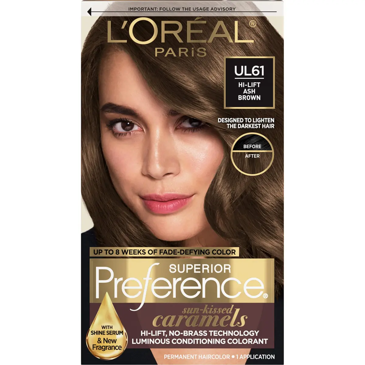 L'Oreal Paris Superior Preference Permanent Hair Color UL61 Ultra Light Ash Brown | Fade-Defying Shine System - main product image