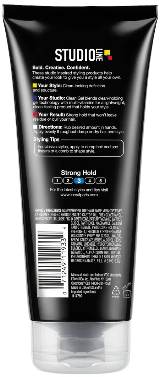 L'Oreal Paris Studio Line Clear Minded Clean Gel Strong Hold 200ml (6.8 Fl Oz) | No Buildup, Flexible Control - view 6