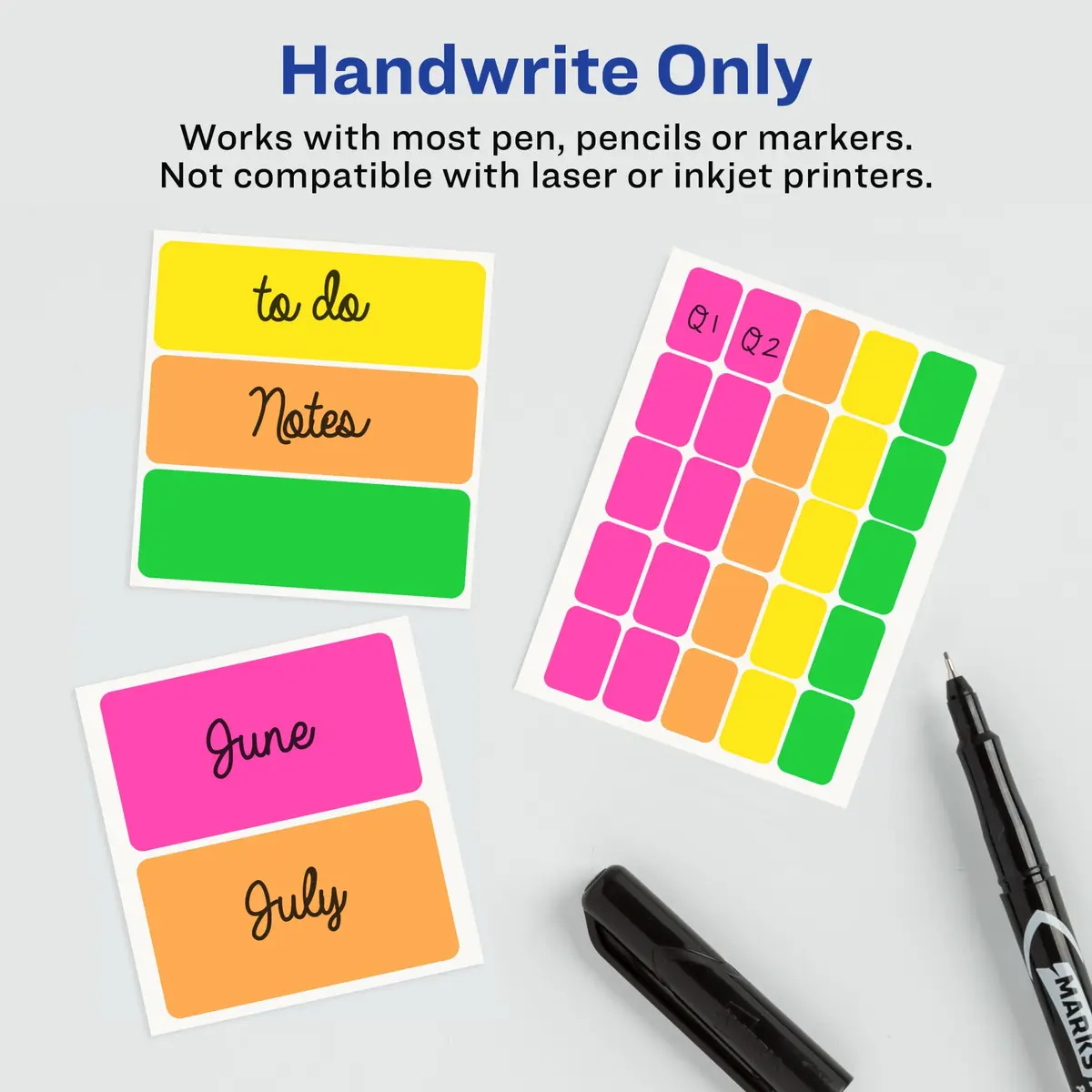 Avery Color-Coding Removable Labels 1/2" x 1-3/4" Assorted Neon Colors | Bright, Removable, Non-Printable Labels for Office & School - view 3