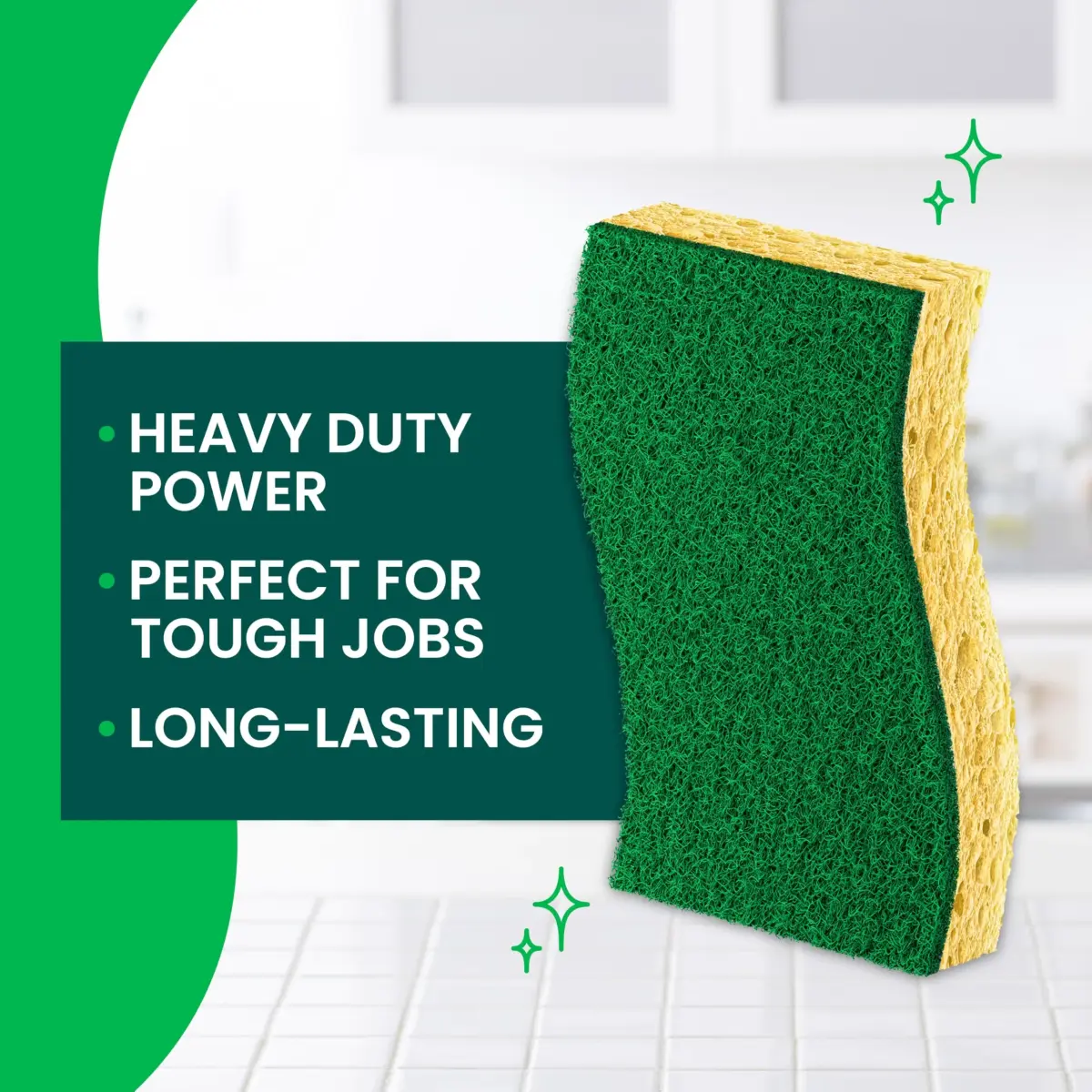 Scotch-Brite Heavy Duty Scrub Sponge - 6 Pack | Powerful Cleaning for Tough Messes, Lasts 3X Longer - view 2