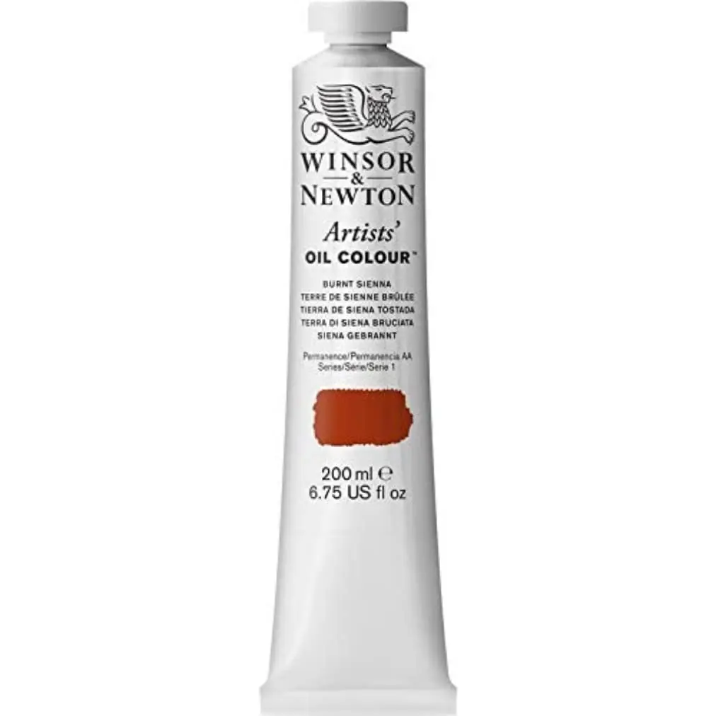 Winsor & Newton Artists' Oil Paint Burnt Sienna 200ml (6.76 Fl Oz) | ASTM D4236 Certified - main product image