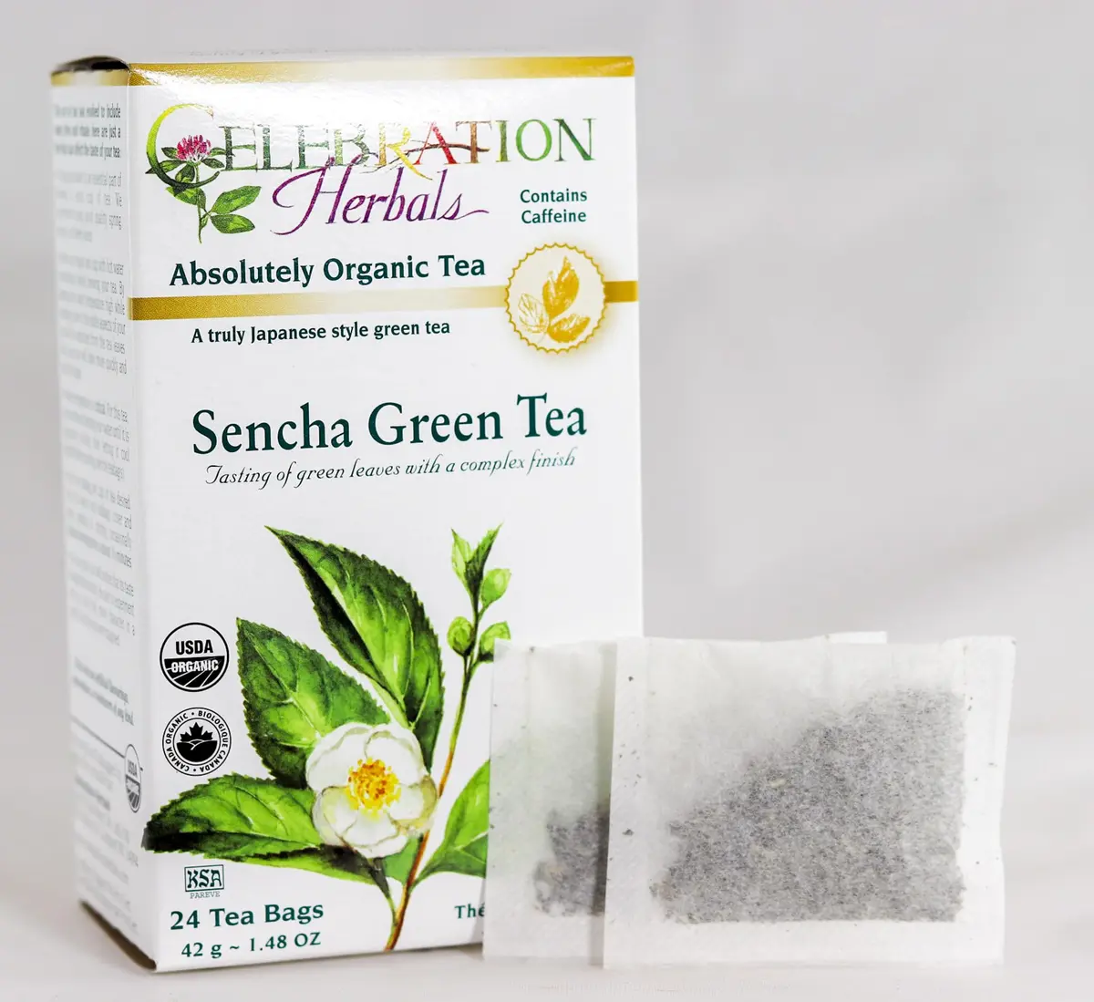 Celebration Herbals Green Tea Sencha Organic 24 Bag | Mild Vegetable Flavor, High Polyphenols, Sushi Restaurant Aroma - view 2
