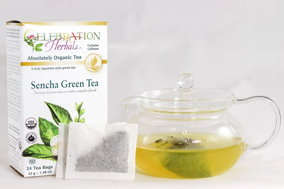Celebration Herbals Green Tea Sencha Organic 24 Bag | Mild Vegetable Flavor, High Polyphenols, Sushi Restaurant Aroma - view 3