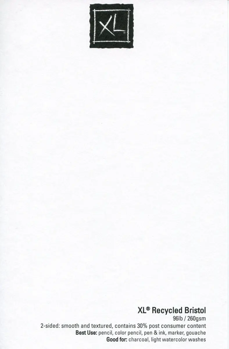 Canson XL Series Bristol Paper Pad, Recycled, Textured, 11x14 inch | 25 Sheets, 96lb/260gsm - view 4