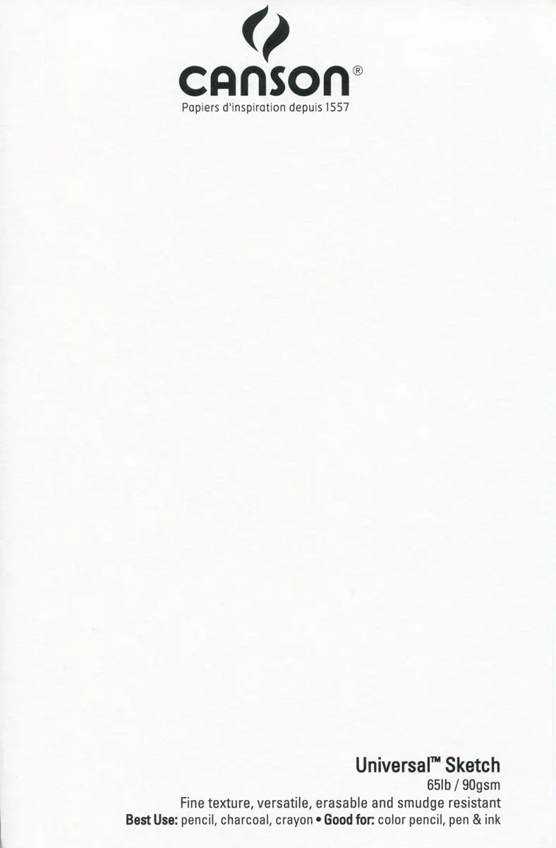 Canson Universal Sketch Pad Side Wire Bound 11 x 14 Inch 100 Sheets | Acid-Free Paper for Dry Media - view 4