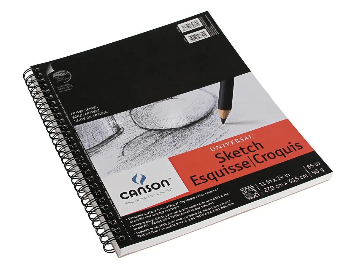 Canson Universal Sketch Pad Side Wire Bound 11 x 14 Inch 100 Sheets | Acid-Free Paper for Dry Media - view 2