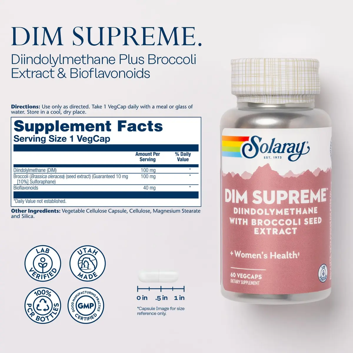 SOLARAY DIM Supreme 100 mg | Supports Women's Wellness & Balance - view 2