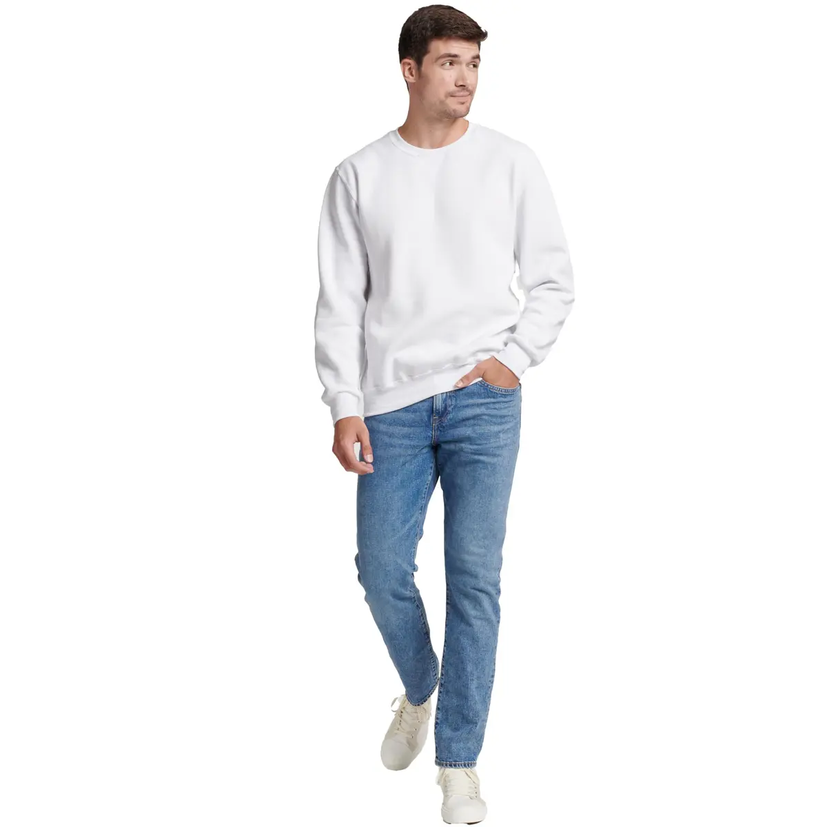 Russell Athletic Dri-Power Fleece Crew - White - X-Large | Moisture Wicking, Warm & Durable - view 2