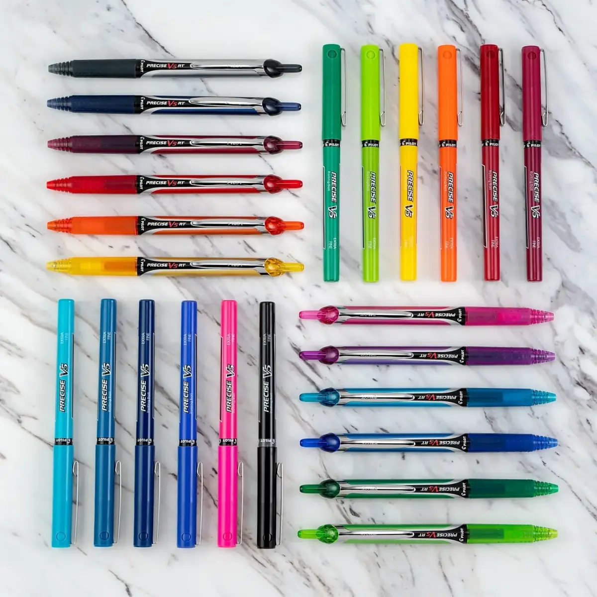 PILOT Precise V5 RT Rolling Ball Pens, Black Ink, 0.5mm, 3-Pack | Smooth Writing, Retractable, Fine Point - view 4