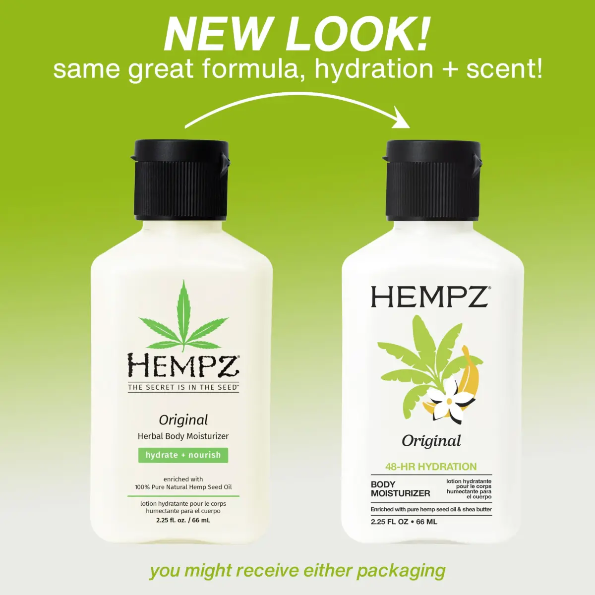 Hempz Mini Original Body Lotion Floral Banana 65ml (2.25 Fl Oz) | Hydrating Formula with Hemp Seed Oil - view 2