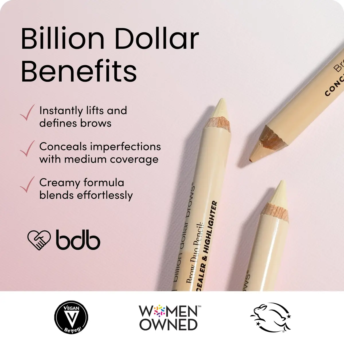 billion dollar brows Duo Brow Highlighter & Concealer Pencil Universal Wand | Instant Lift & Flawless Definition - view 4