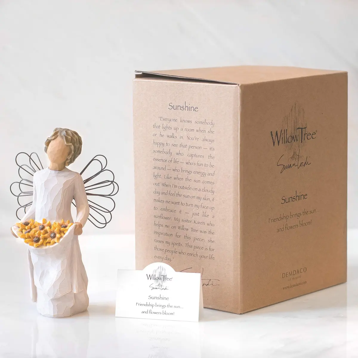 Willow Tree Sunshine Angel Figure 14cm (5.5") | Hand-Painted Resin Collectible - view 6