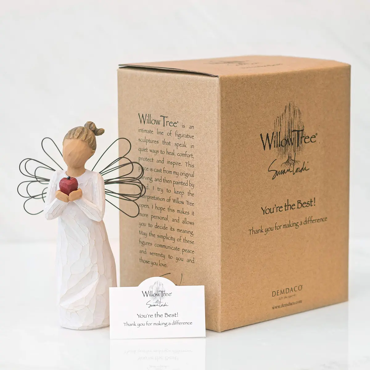 Willow Tree You're The Best! Angel Figurine 5.4 x 4.1 inches | Hand-Painted Resin - view 6