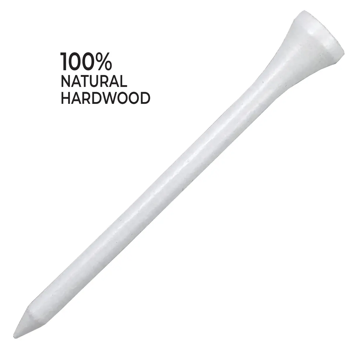 Pride Sports Golf Tee, 2-3/4 inch Deluxe Tee, White | Solid Hardwood, Durable Performance - view 3