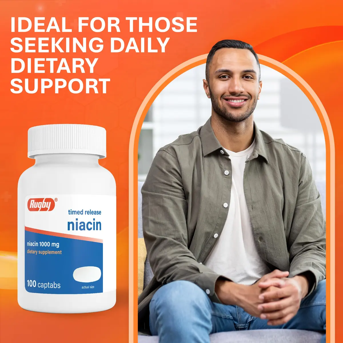RUGBY LABORATORIES Timed-Release Niacin 1000mg | Supports Metabolism & Circulation - view 6