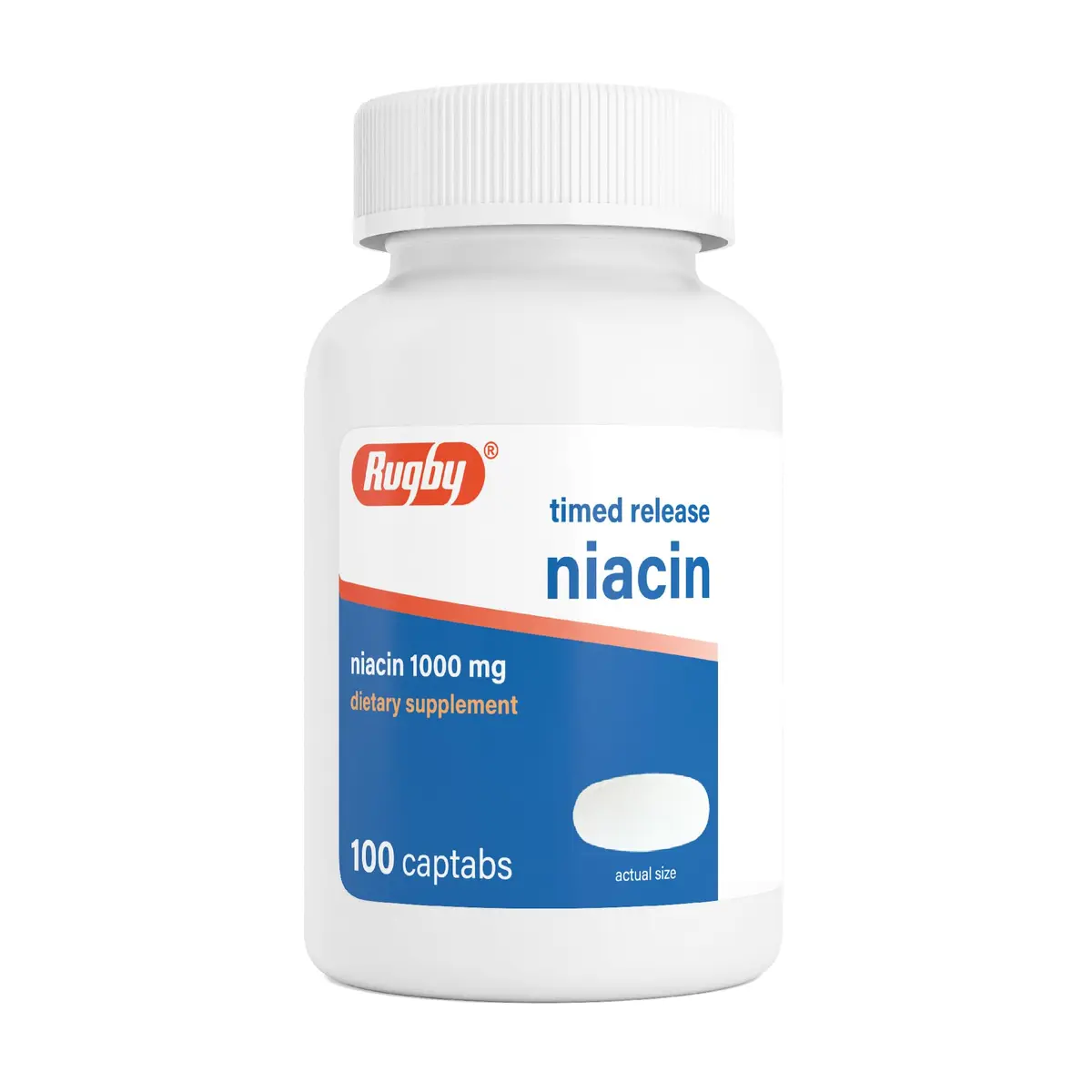 RUGBY LABORATORIES Timed-Release Niacin 1000mg | Supports Metabolism & Circulation - main product image