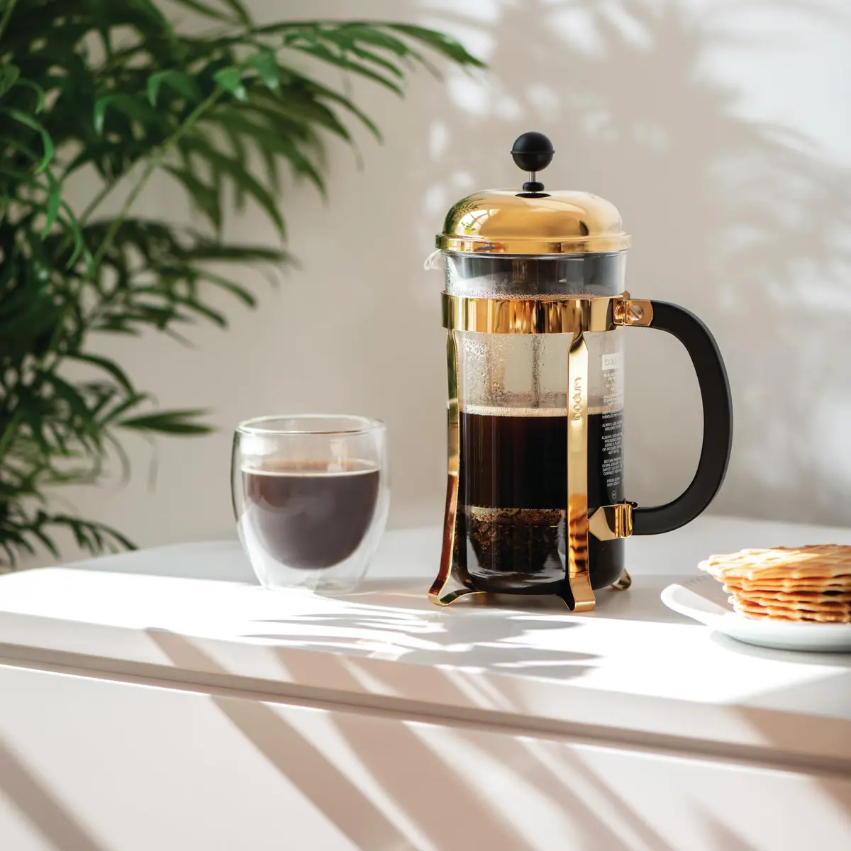 Bodum 34oz Chambord French Press Coffee Maker, High-Heat Borosilicate Glass, Gold – Made in Portugal - view 7