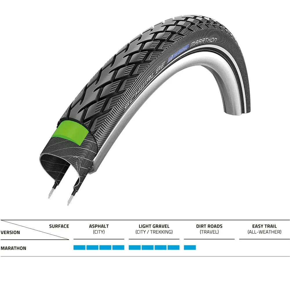 Schwalbe Green Marathon Bicycle tyre 20x1.50 | Eco-Friendly Puncture Protection - view 5