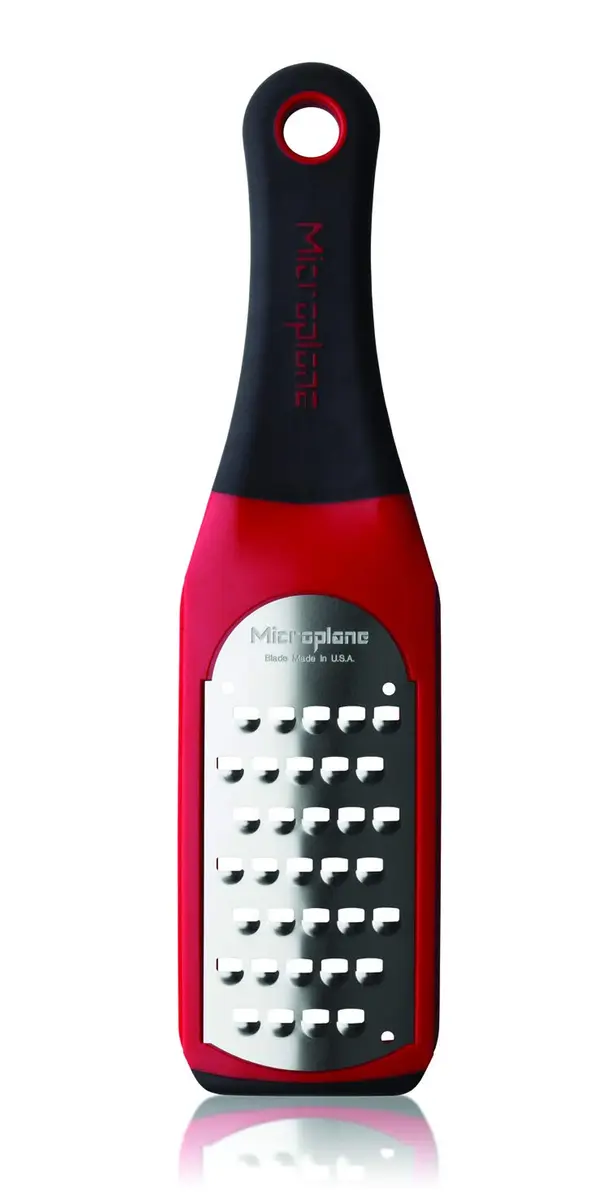 Microplane Artisan Series Extra Coarse Grater & Zester (Red) 20.3 cm (8 in) | USA-Sourced Stainless Steel - main product image