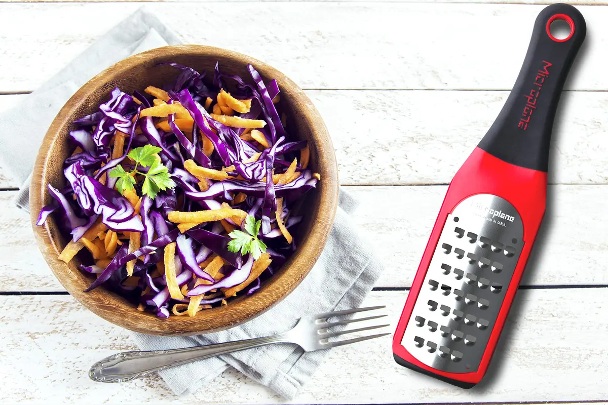 Microplane Artisan Series Extra Coarse Grater & Zester (Red) 20.3 cm (8 in) | USA-Sourced Stainless Steel - view 2