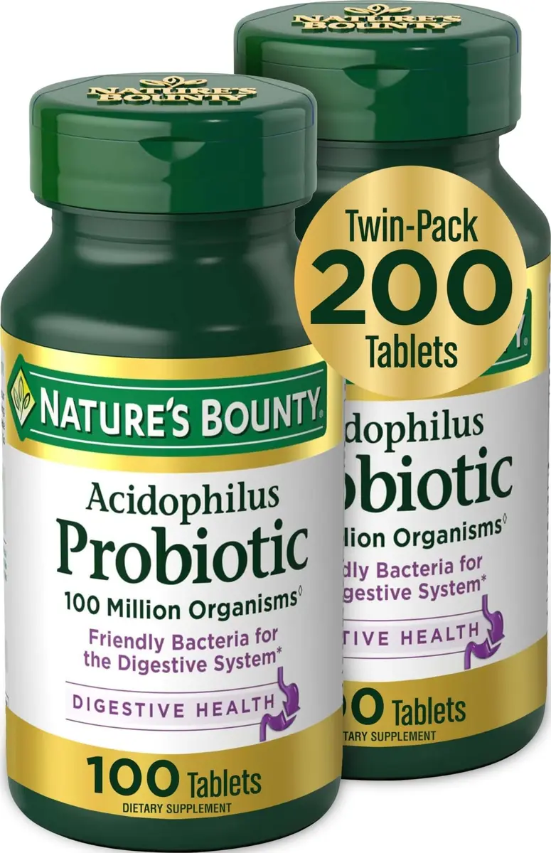 Nature's Bounty Acidophilus Probiotic Supplement Tablets 200 Count | Daily Digestive & Immune Support - main product image
