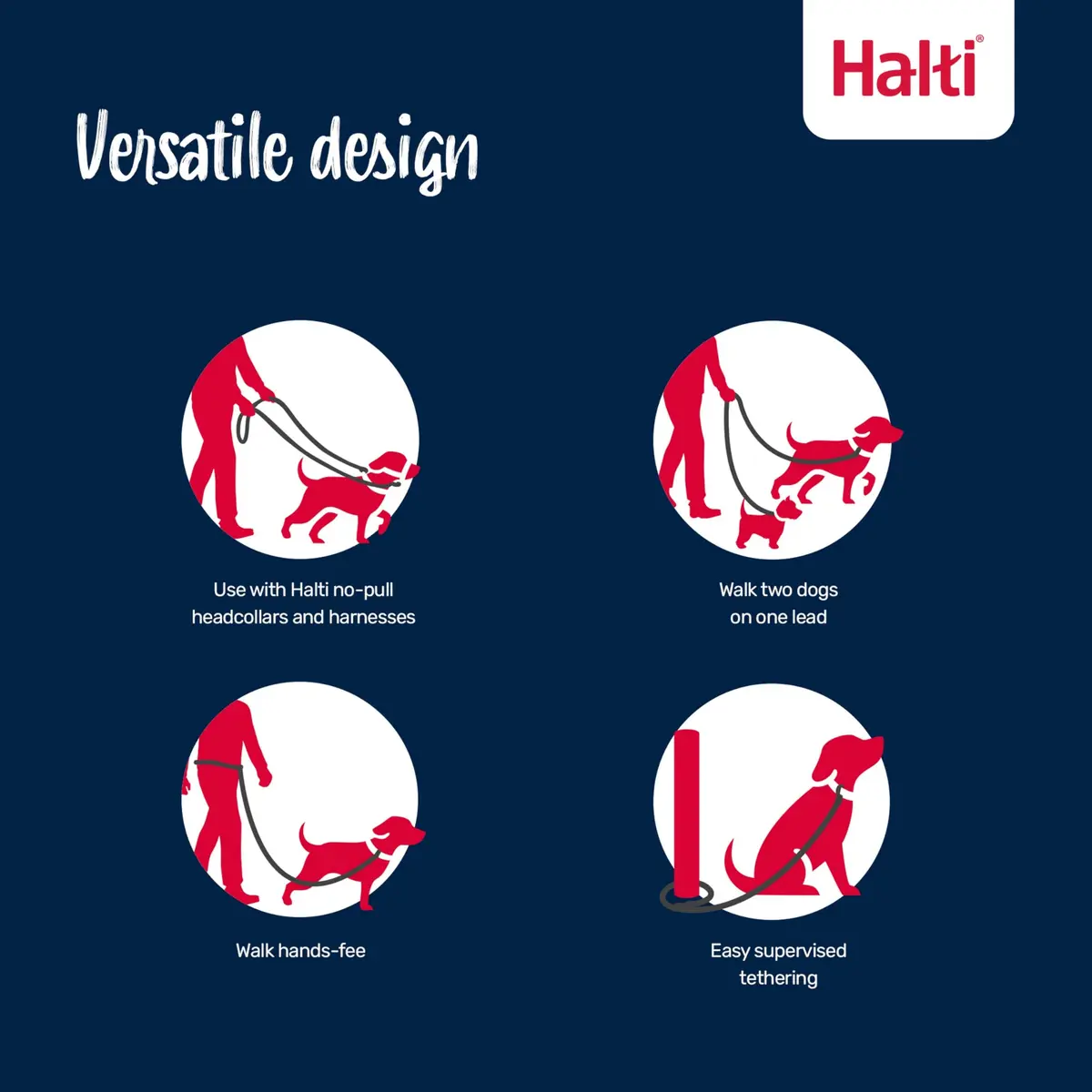 Halti Training Dog Leash | Small, Black | 2m Length | 7 Versatile Uses - view 4
