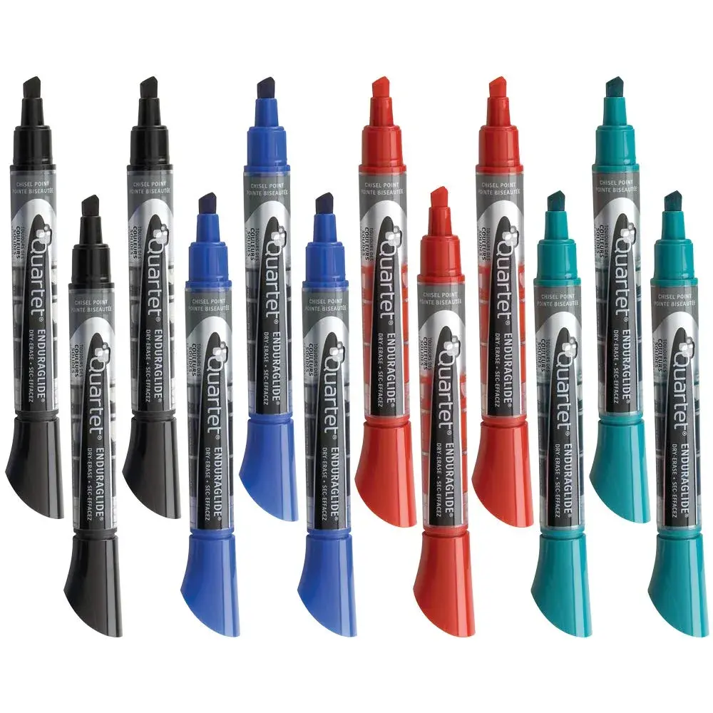 Quartet EnduraGlide Dry Erase Markers, Chisel Tip, Assorted Classic Colors, 12 Pack - main product image