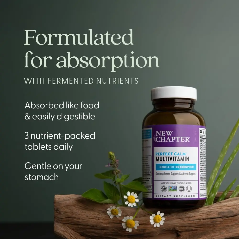 New Chapter Perfect Calm Stress Multivitamin 144 Count | Supports Mood & Stress, Fermented with Organic Botanicals - view 5